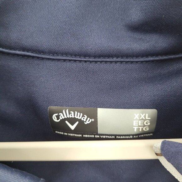 Callaway Golf Shirt Top Mens Sz XXL Navy 1/2 Zip Tawny Port Optic-Shield UPF 50 - Picture 6 of 9